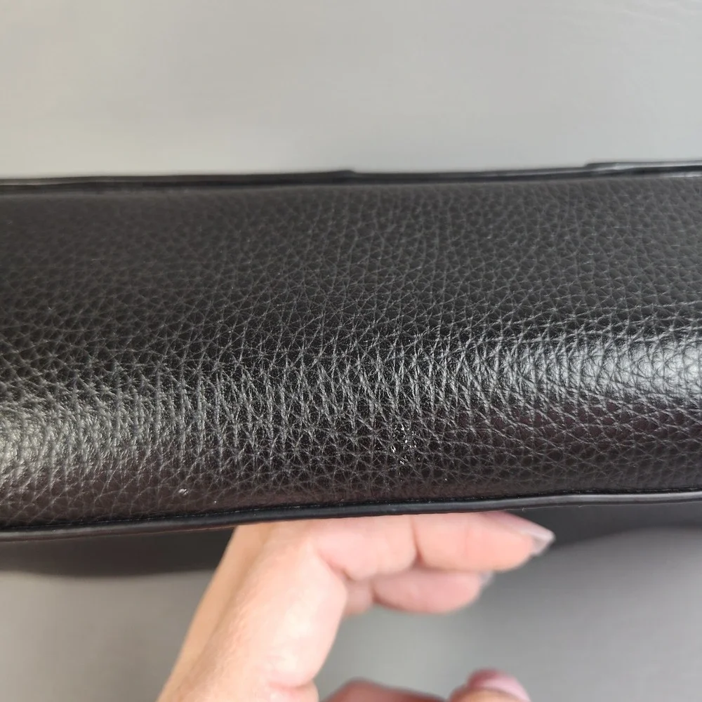 Coach Georgie Crossbody Bag Pebbled Leather Black Gold Hardware